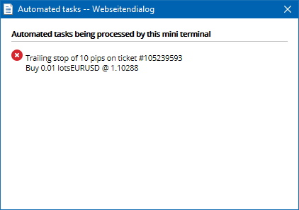 Automated tasks window
